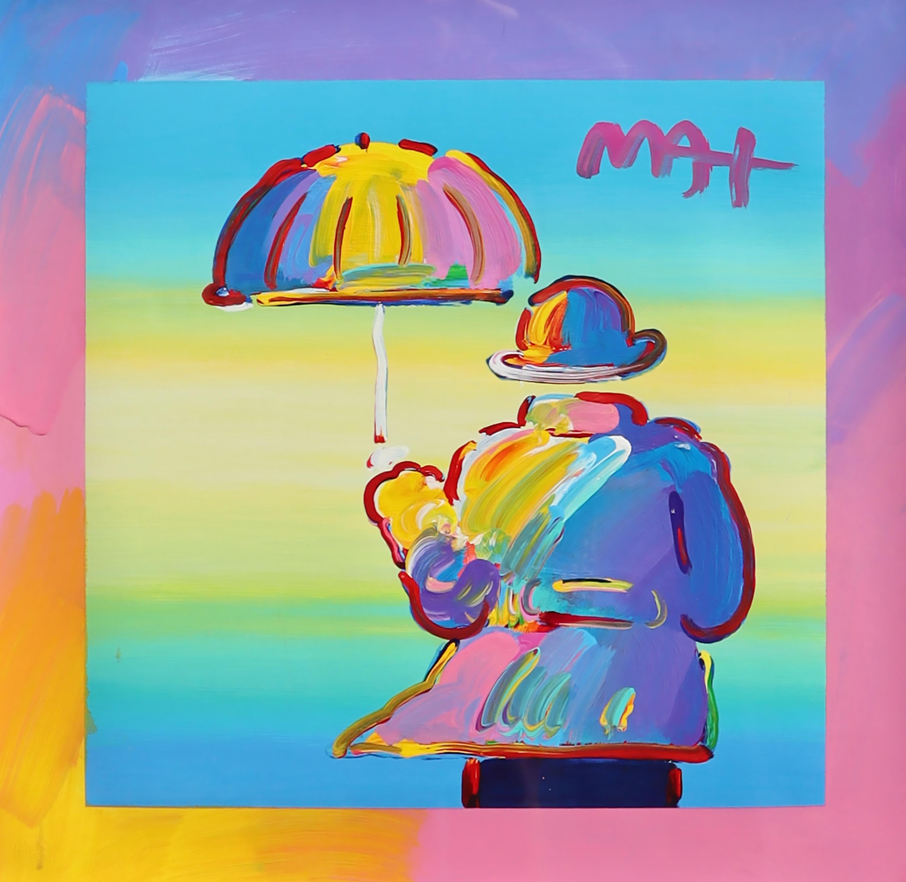 Umbrella Man - Mixed Media Art by Peter Max