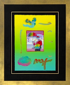 Umbrella Man (framed unique mixed media on paper)