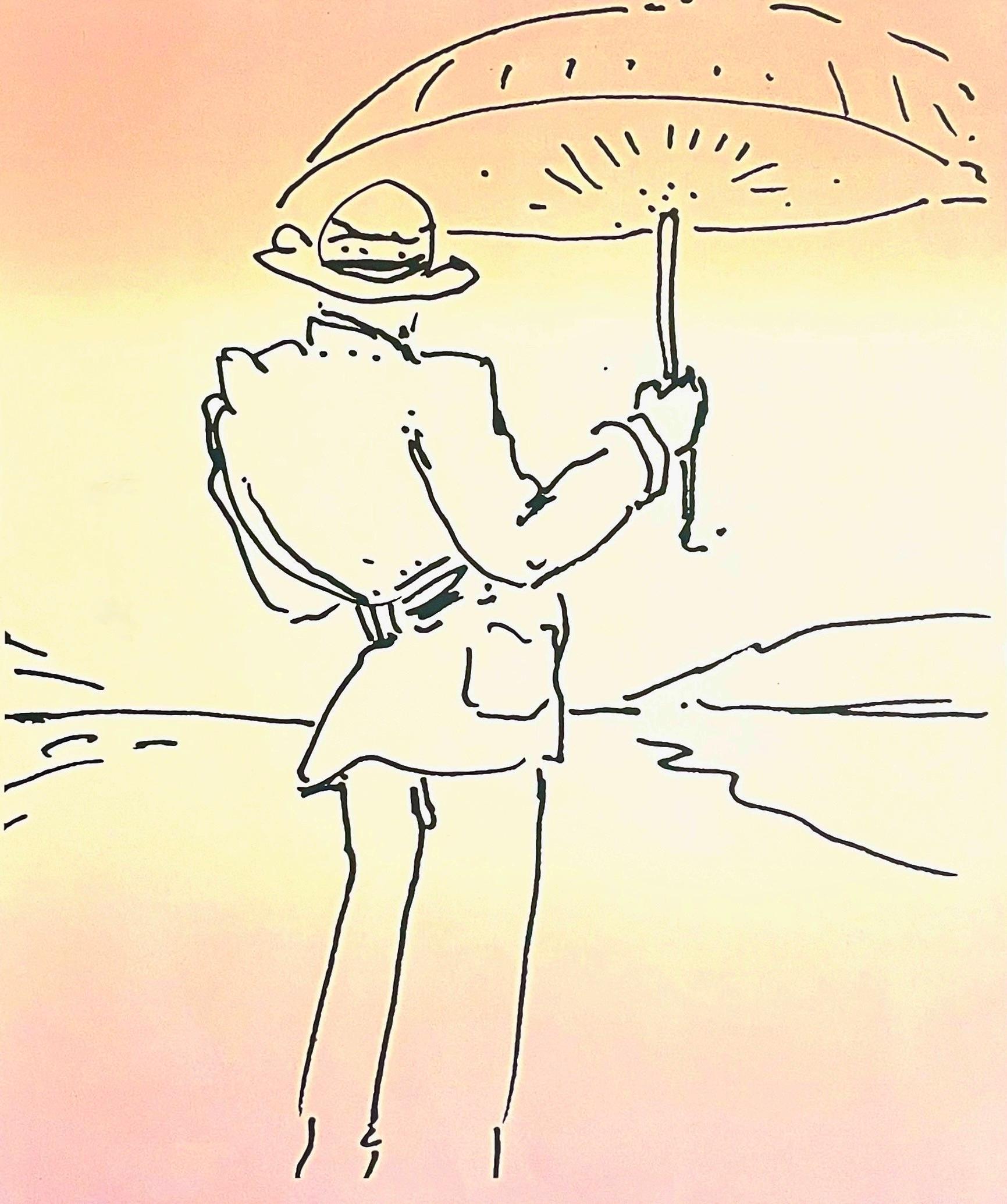L'homme au parapluie, Peter Max en vente 1