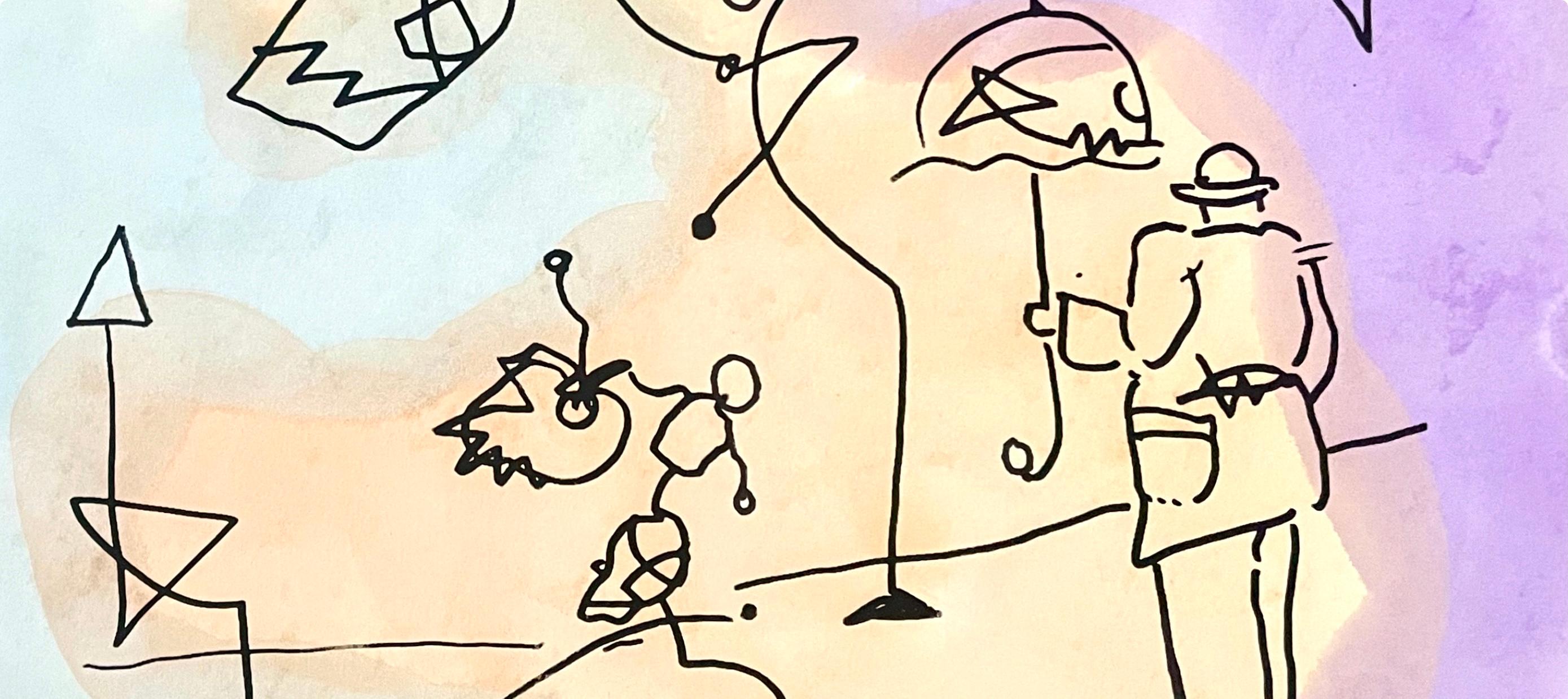 L'homme au parapluie, Peter Max en vente 1