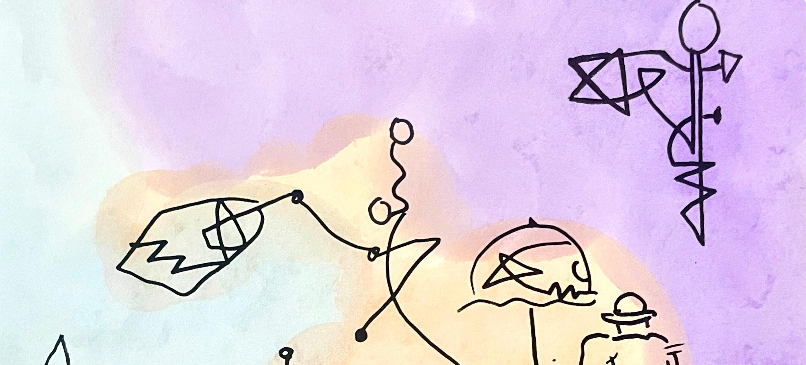 L'homme au parapluie, Peter Max en vente 2