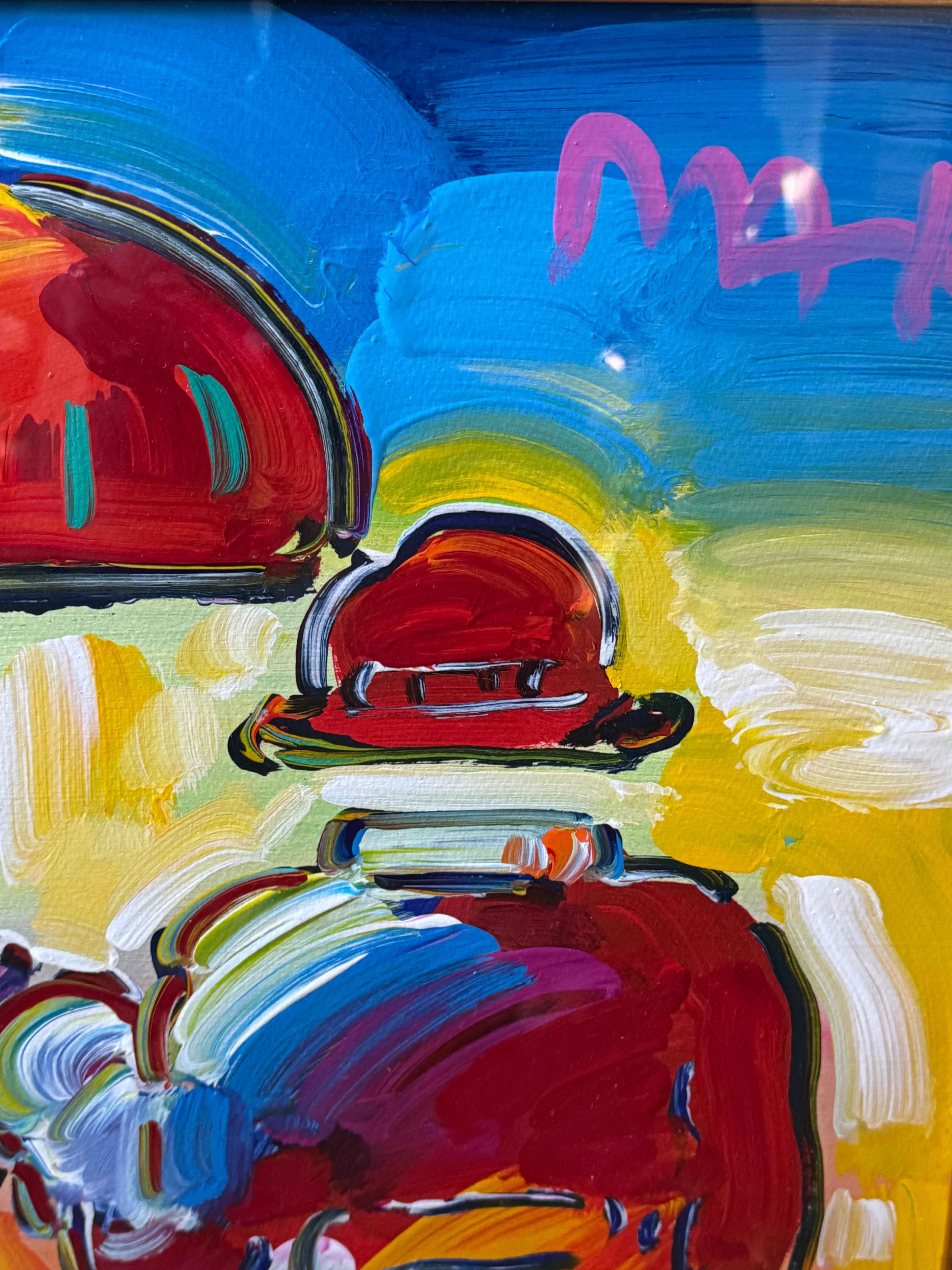 UMBRELLA MAN Pop Art Acrylic on Mixed Media Gallery Label Verso For Sale 3