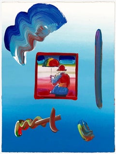 Umbrella Man (unique mixed media on paper)