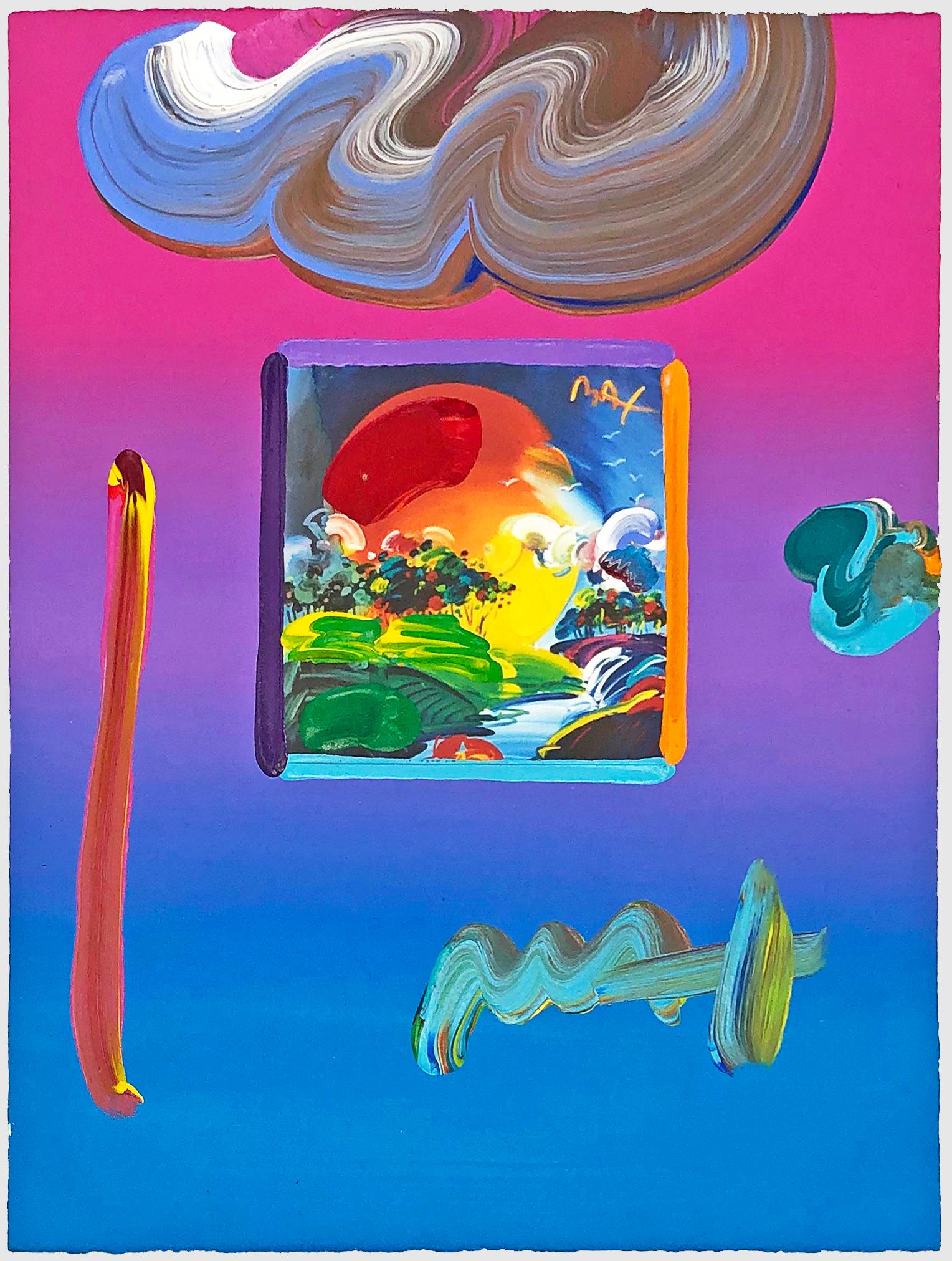 Sans bordures n°9 (unique technique mixte sur papier) - Painting de Peter Max