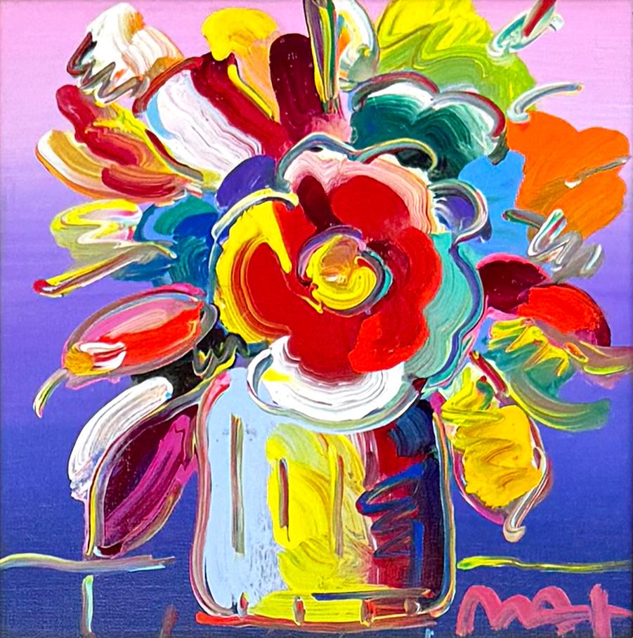 Fiori astratti Ver. XII #283 (dipinto originale) - Painting di Peter Max