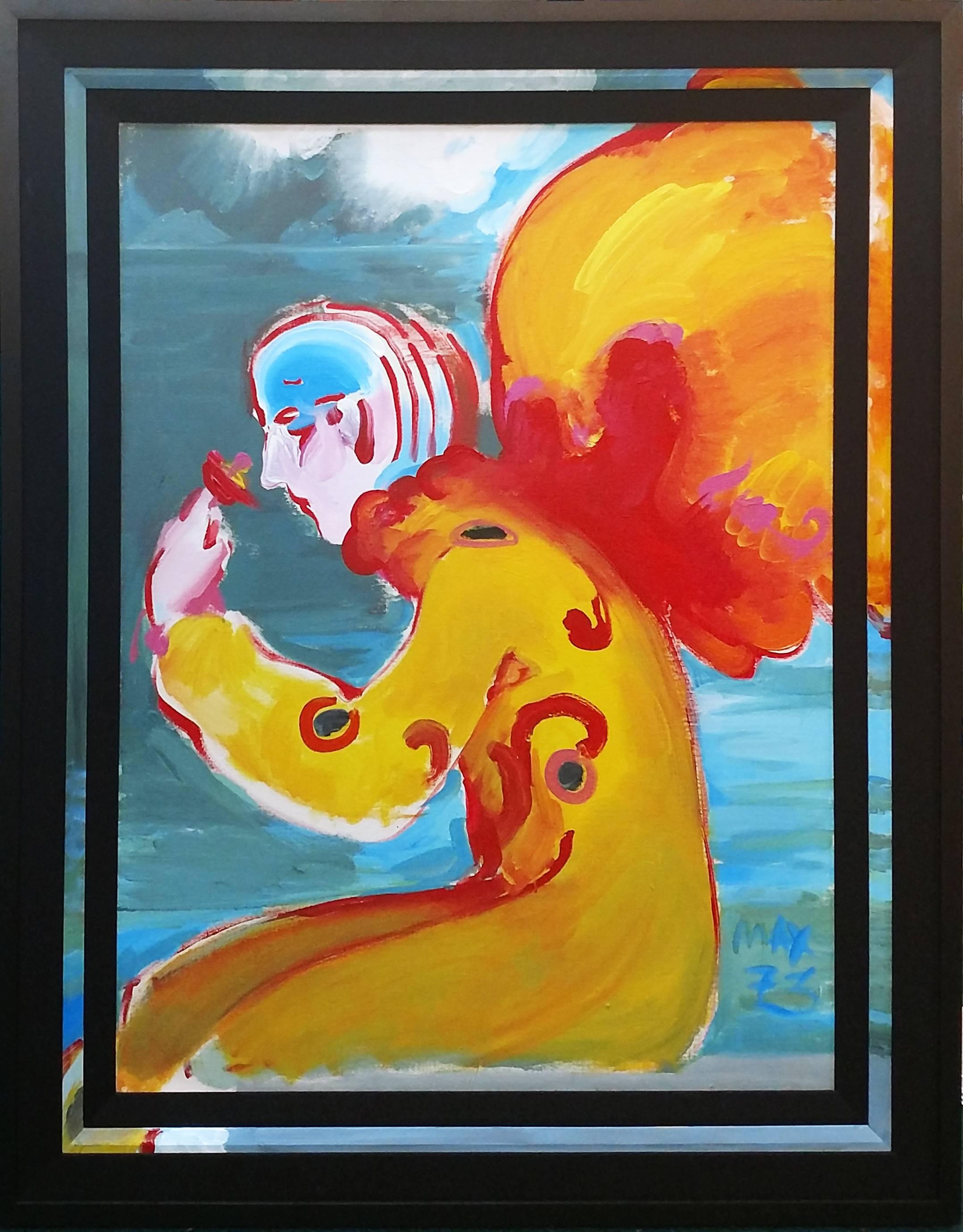 Peter Max Portrait Painting – ANGEL