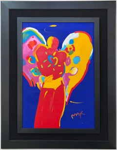 Angel with Heart (custom framed original painting)