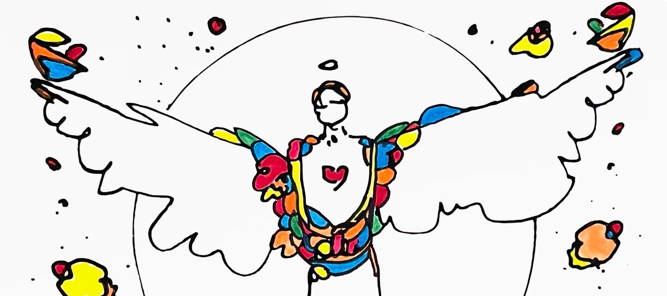 Angel mit Herz, Peter Max im Angebot 1