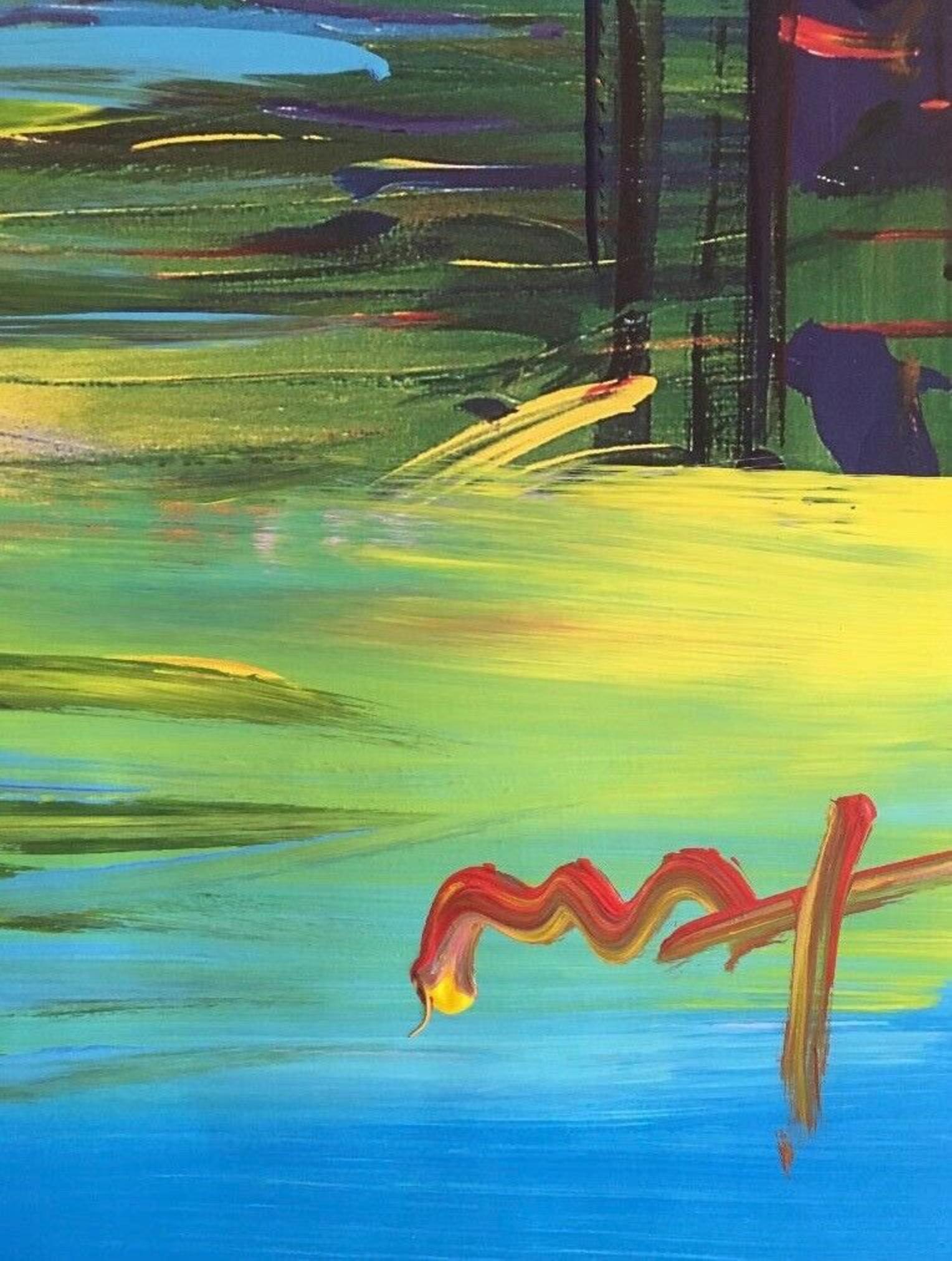 Better World - Gray Figurative Painting by Peter Max