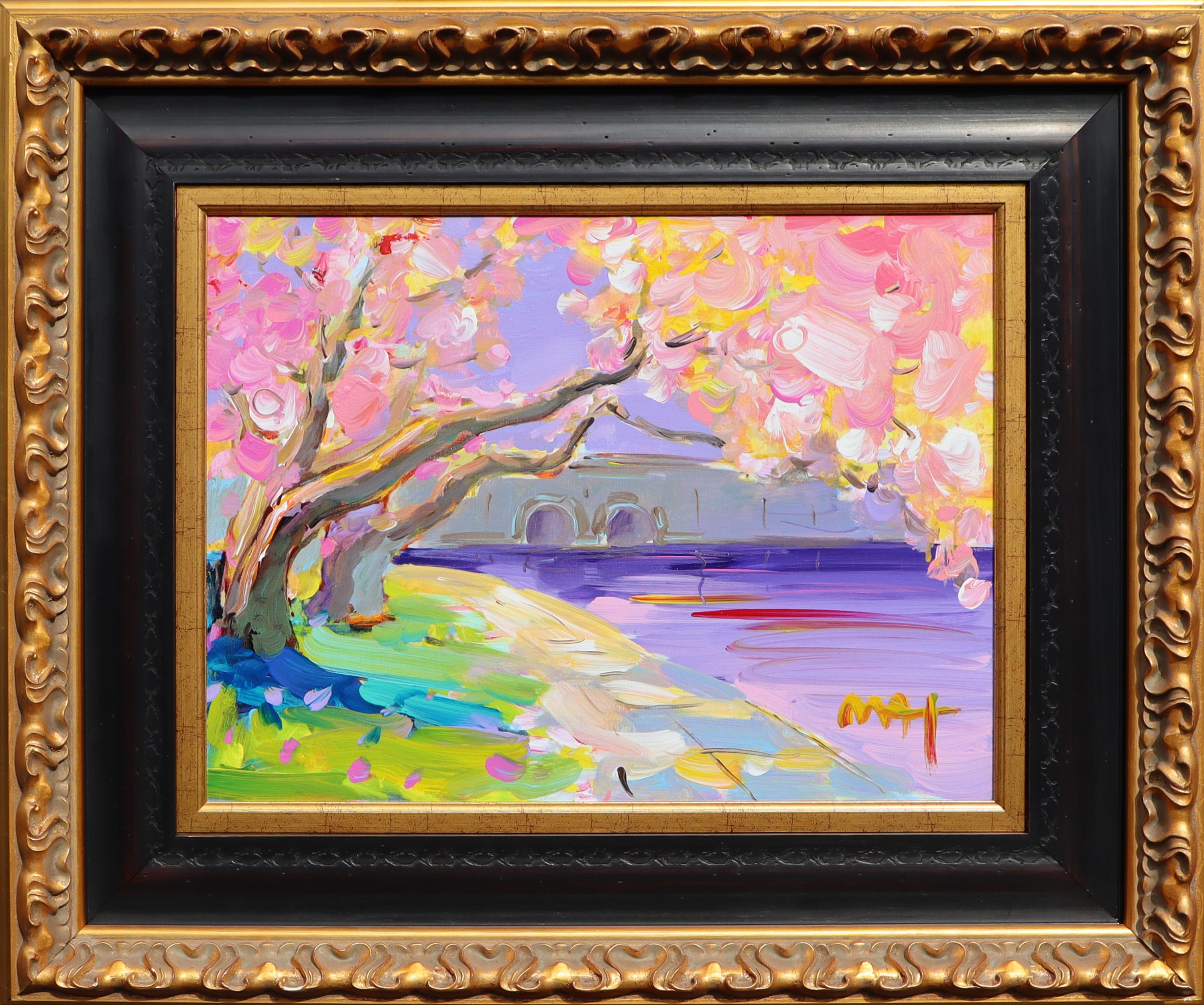 Fiori di ciliegio vicino al ponte di Washington - Painting di Peter Max