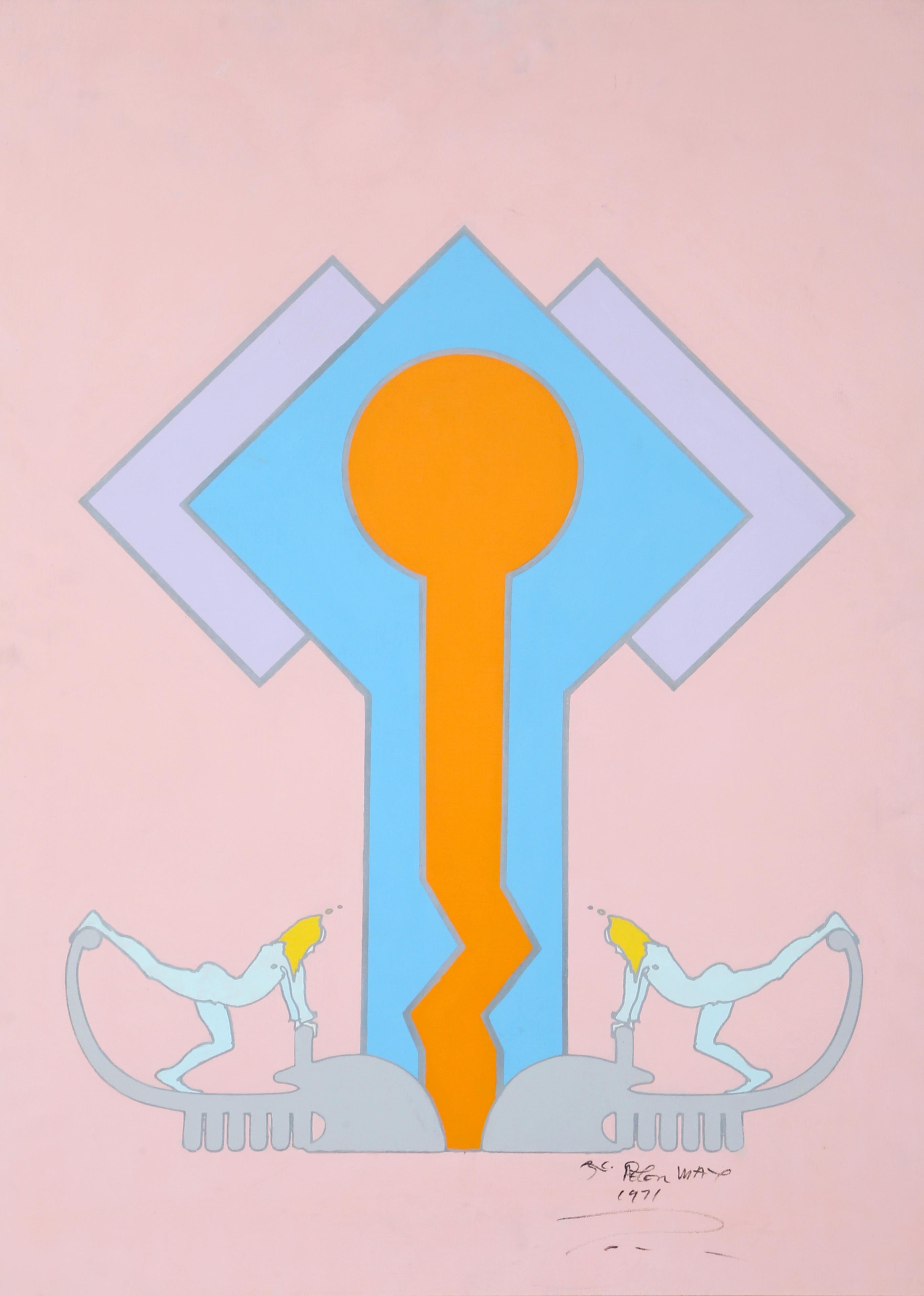 Künstler: Peter Max, deutsch/amerikanisch (1937 - )
Titel: Koloss Version 1 Nr. 1
Jahr: 1971
Medium: Acryl und Siebdruck auf Leinwand, signiert und datiert v.l.n.r.
Größe: 36 Zoll x 26 Zoll (91,44 cm x 66,04 cm)