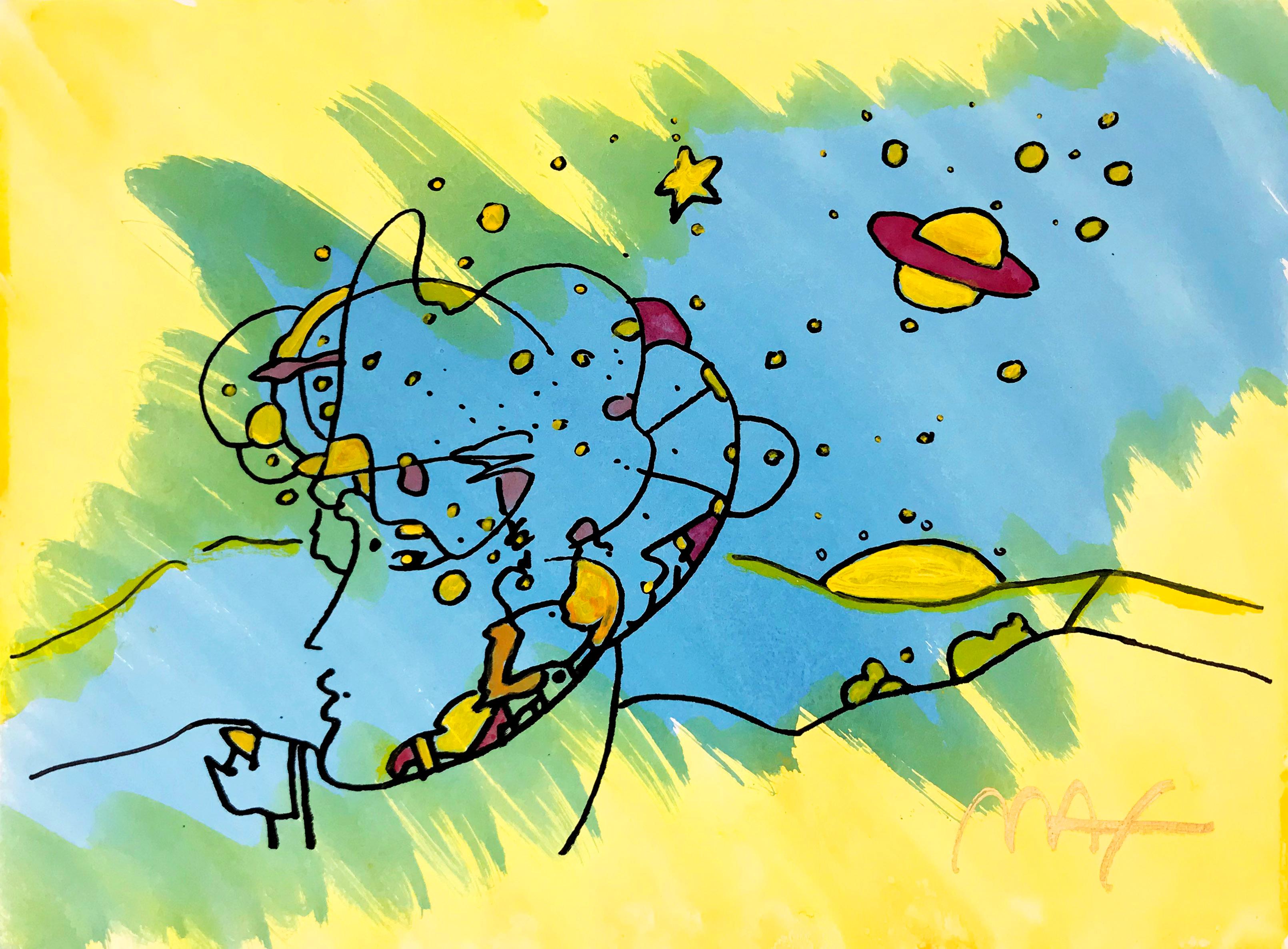 Peter Max Figurative Painting - COSMIC PROFILE