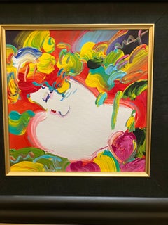 Flower Blossom Lady Original Acrylic Painting, American Modern, 20th Century