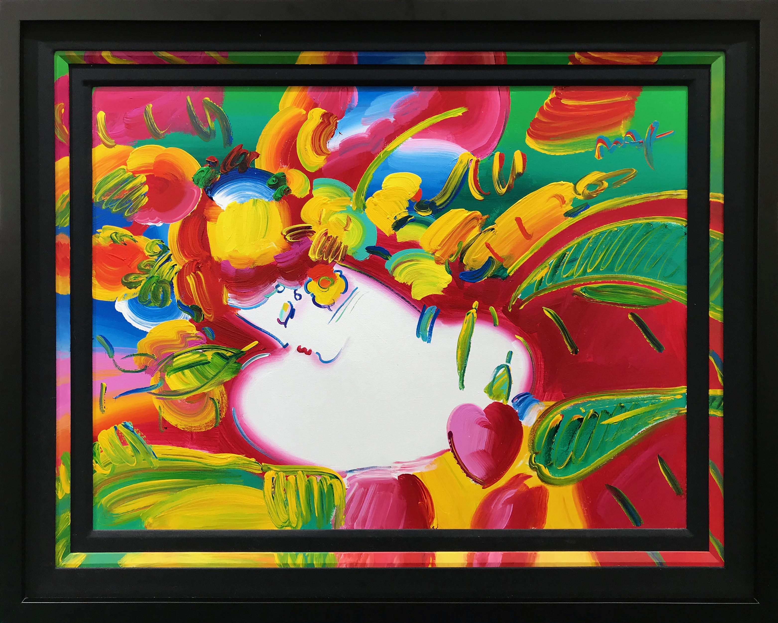 Peter Max Portrait Painting - FLOWER BLOSSOM LADY