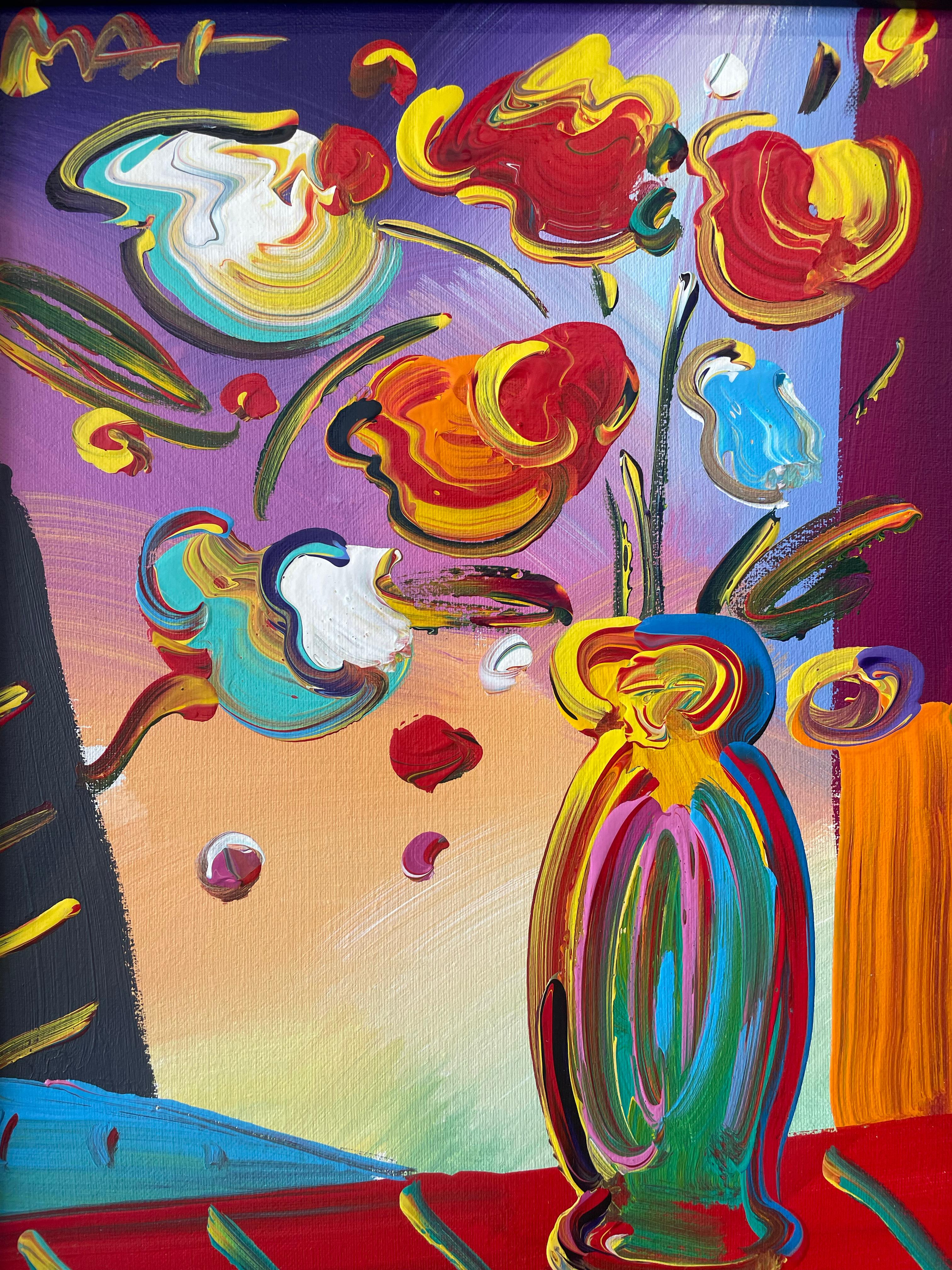 Flowers - Modern Painting by Peter Max
