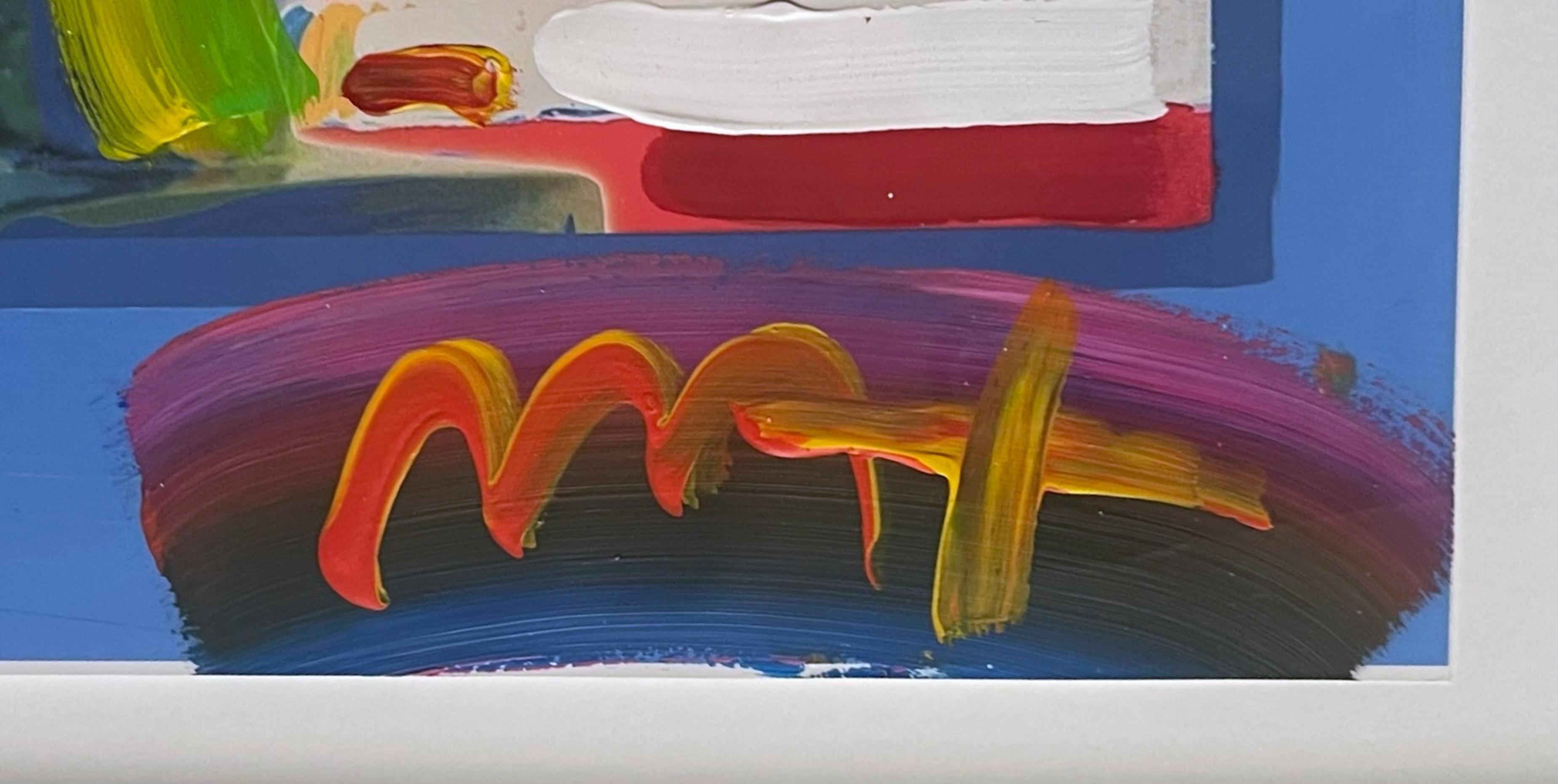 God Bless America: 5 Liberties, 2001, pintura única, firmada a mano dos veces, Enmarcada - Painting de Peter Max