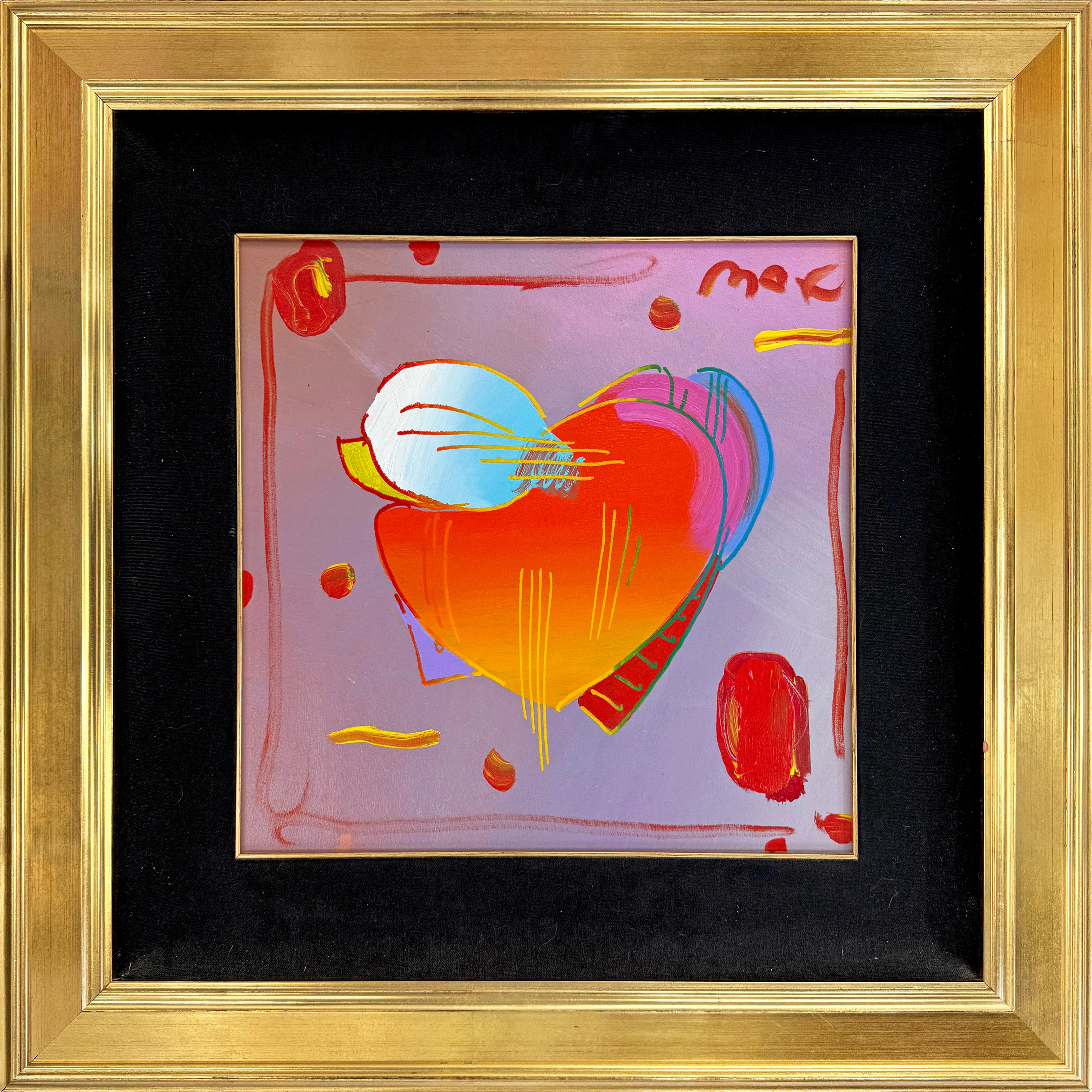 Peter Max Figurative Painting – Herz (gerahmtes Originalgemälde)