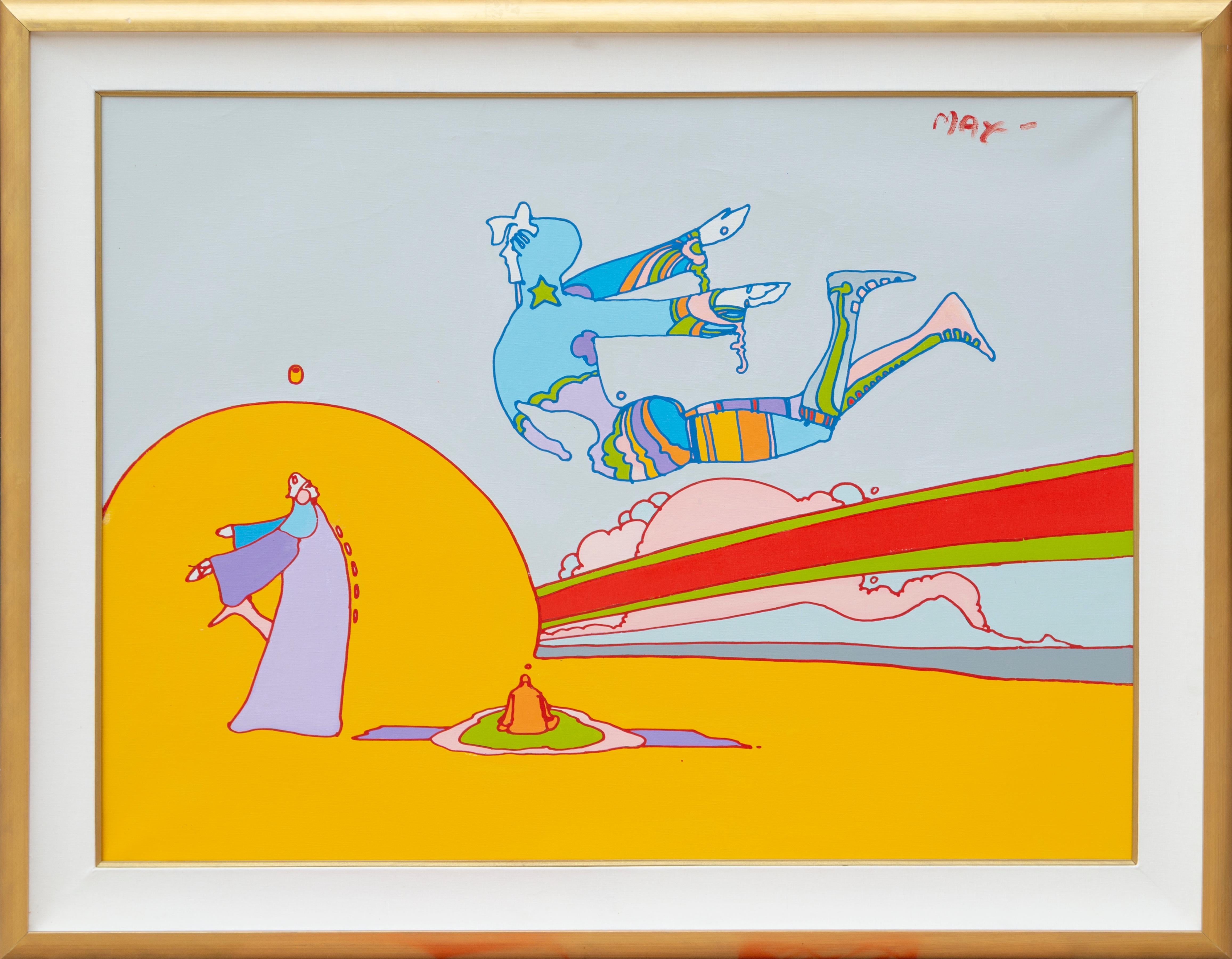 Peter Max Figurative Painting - Cosmic Flyer