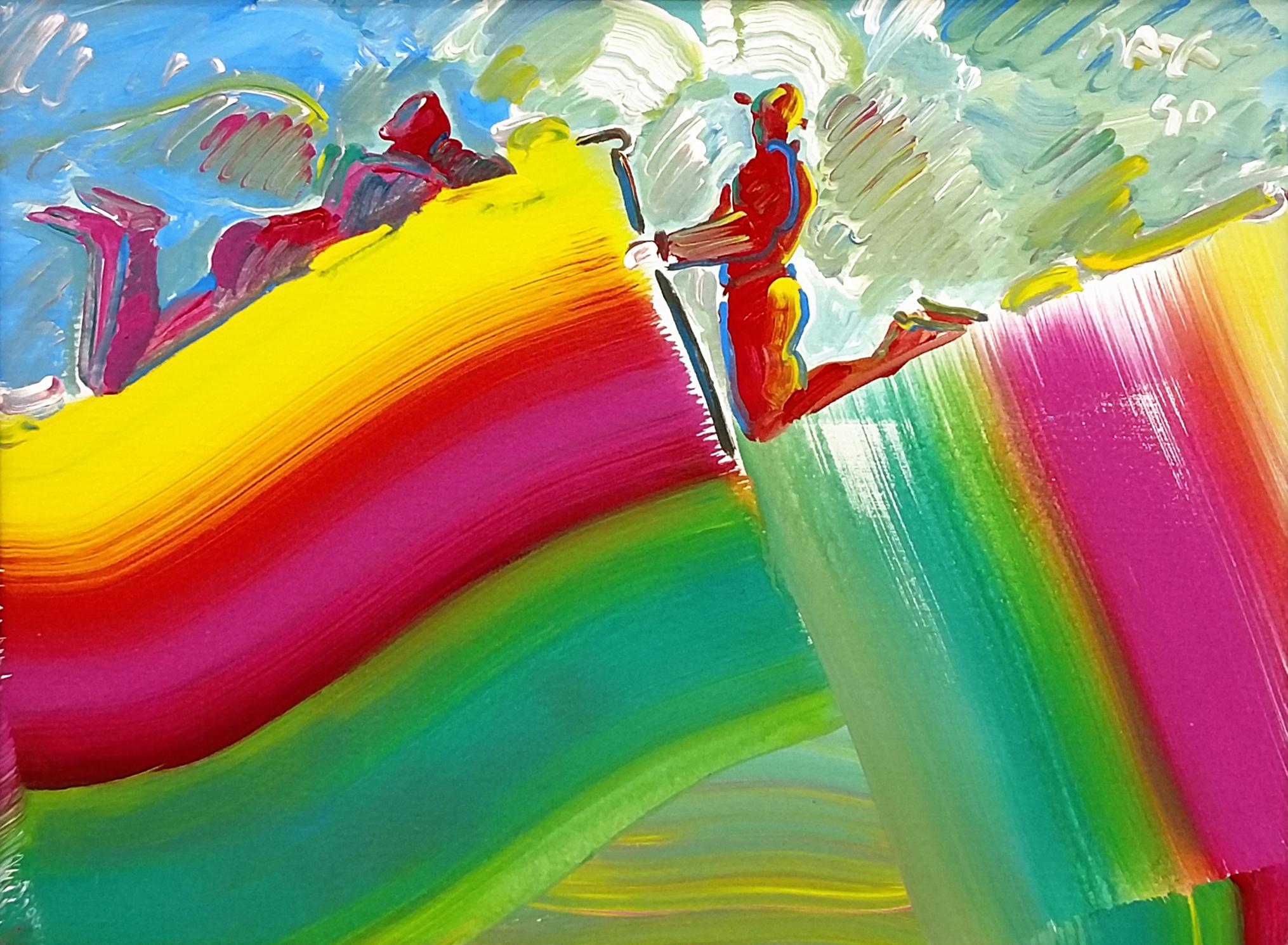 KNEELING MAN - Painting by Peter Max