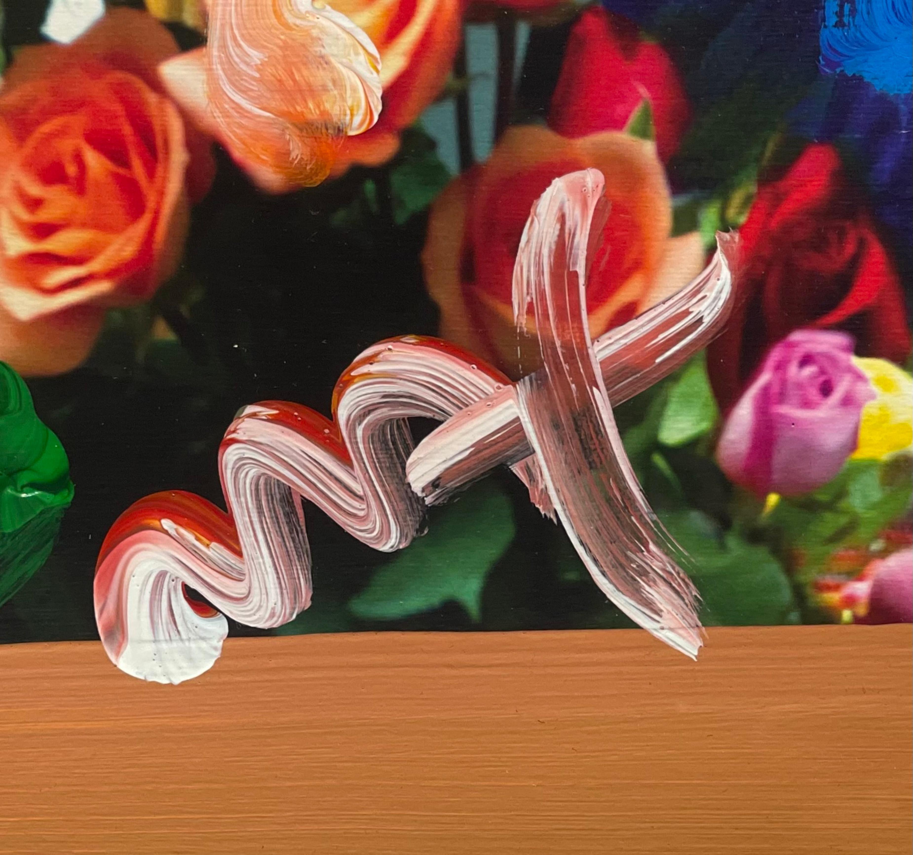 Land of the Free Home of the Brave, Acryl und Collage auf Papier, Signiert, Gerahmt im Angebot 1