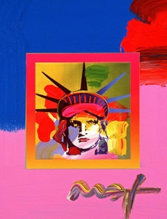 Liberty Head On Blends III, Orig Mixed Media Painting, Peter Max - SIGNED