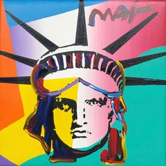 Liberty Head, Original Acrylic Painting on Canvas, Peter Max