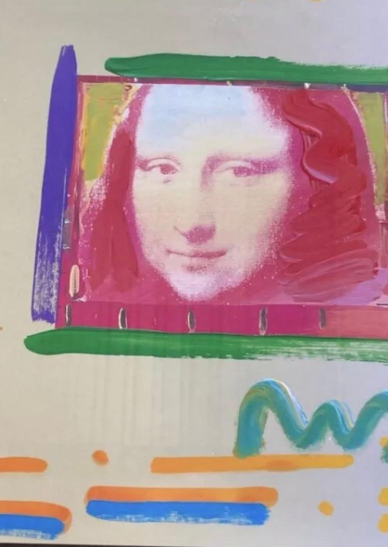 This is an Peter Max original mixed media on paper “Mona Lisa” . In good condition. Measures 26x24. Comes with coa in the back of picture