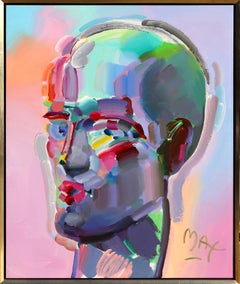 Neo Head, Large Peter Max painting 1994