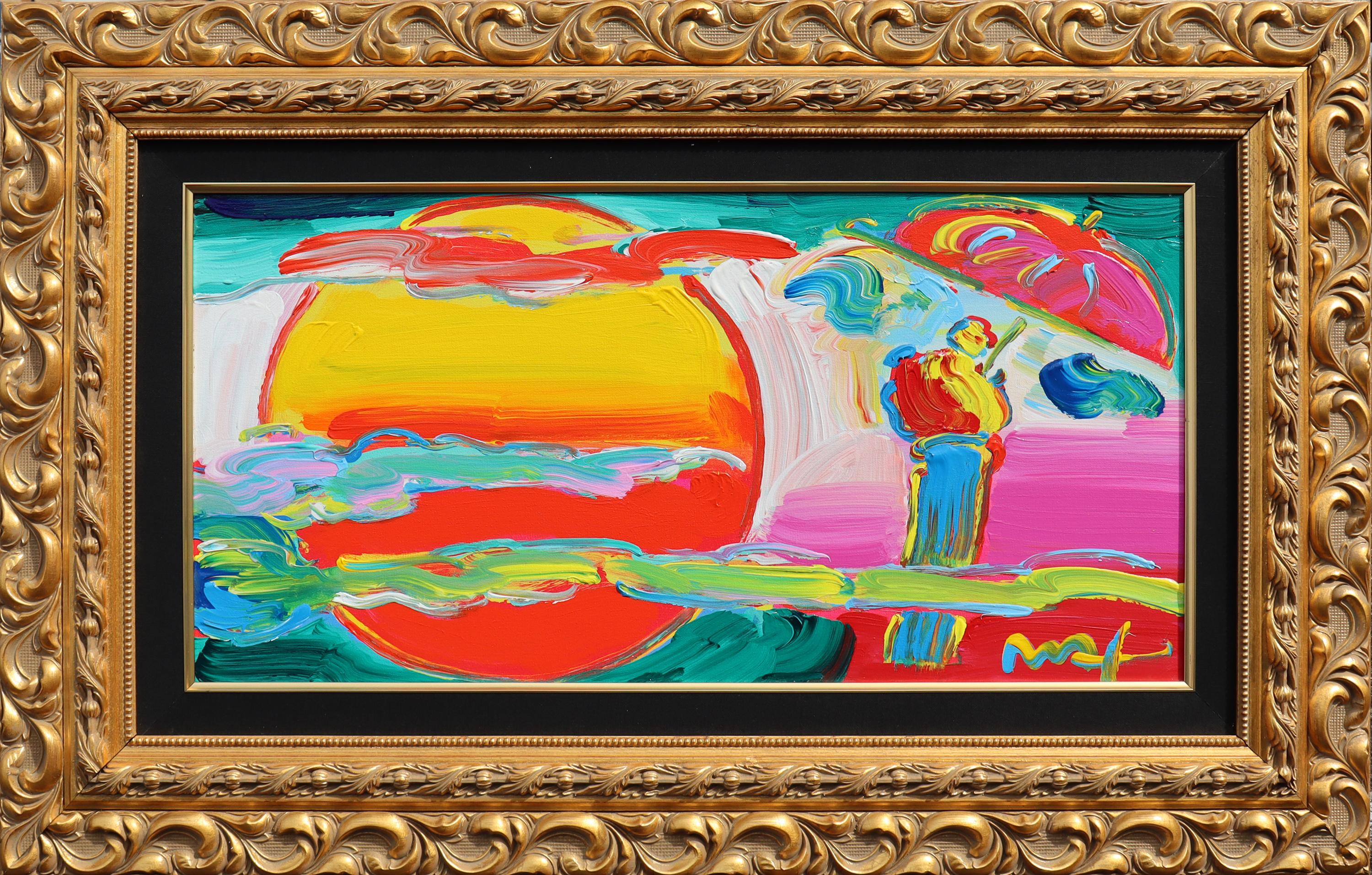 New Moon Detail - Painting by Peter Max