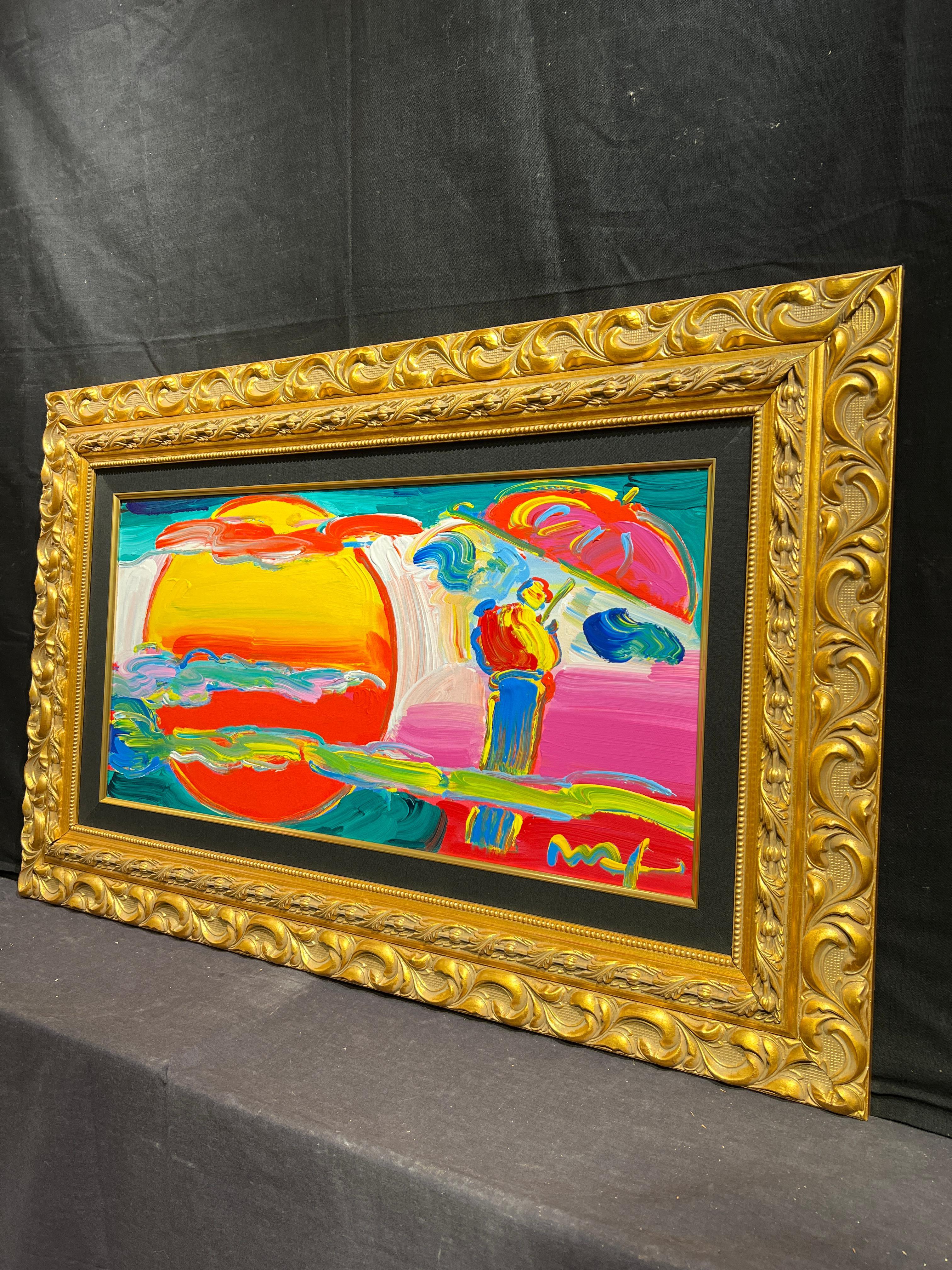 New Moon Detail
Peter Max (German, b. 1937)
Acrylic on Canvas
15 x 30 inches
26 x 41 inches with frame
Signed lower right


