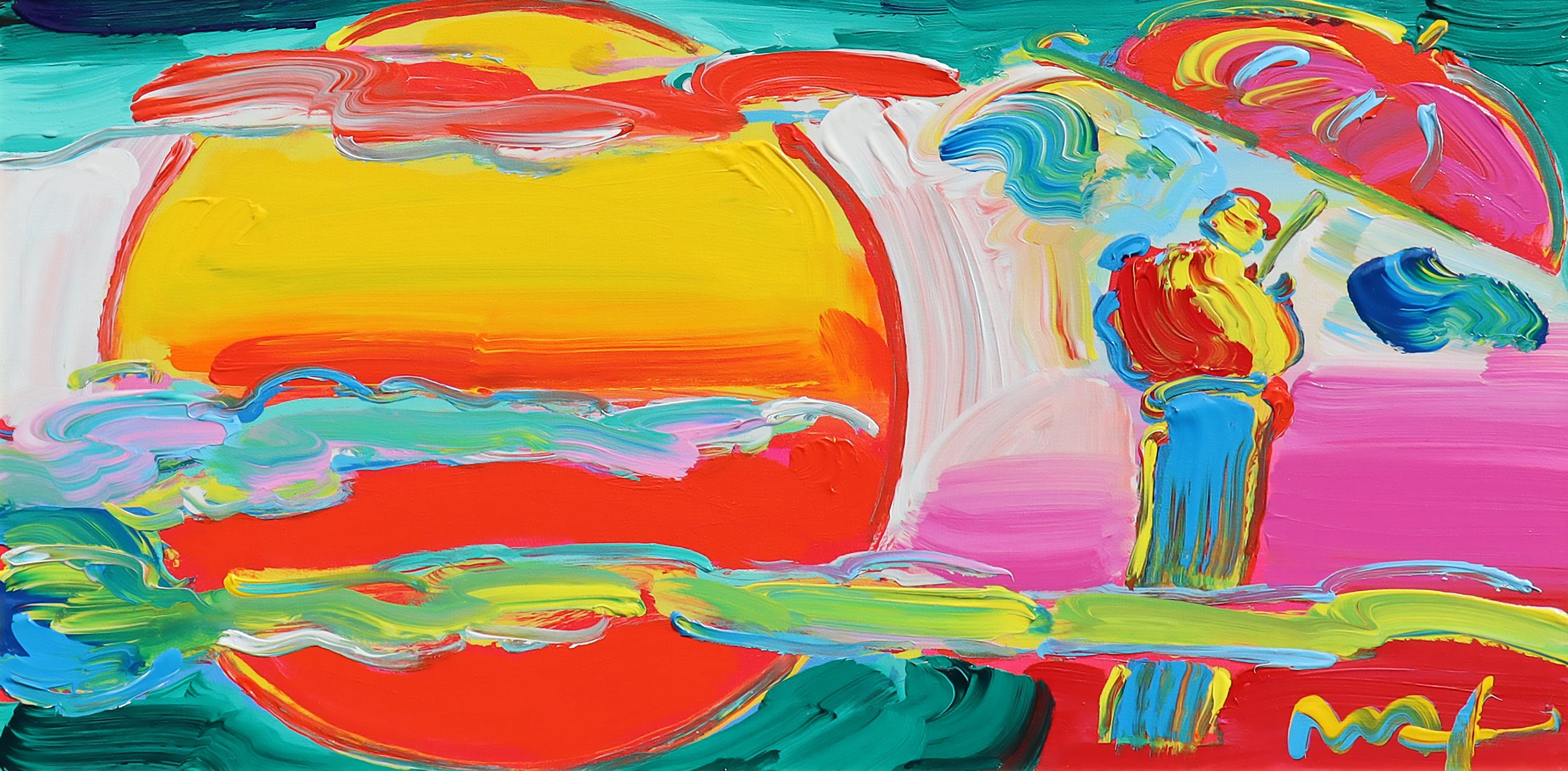 Peter Max Figurative Painting - New Moon Detail