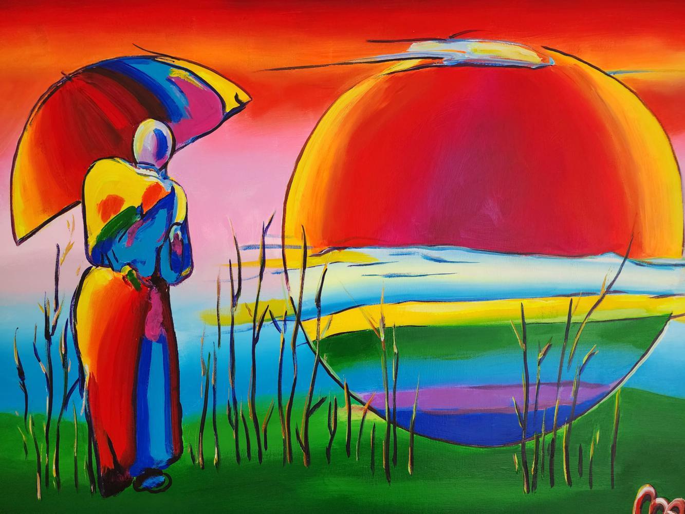 New Moon Ver III - Painting by Peter Max