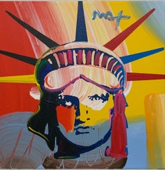 Original Acrylic/oil on Canvas Peter Max Painting w/ Provenance Delta Liberty