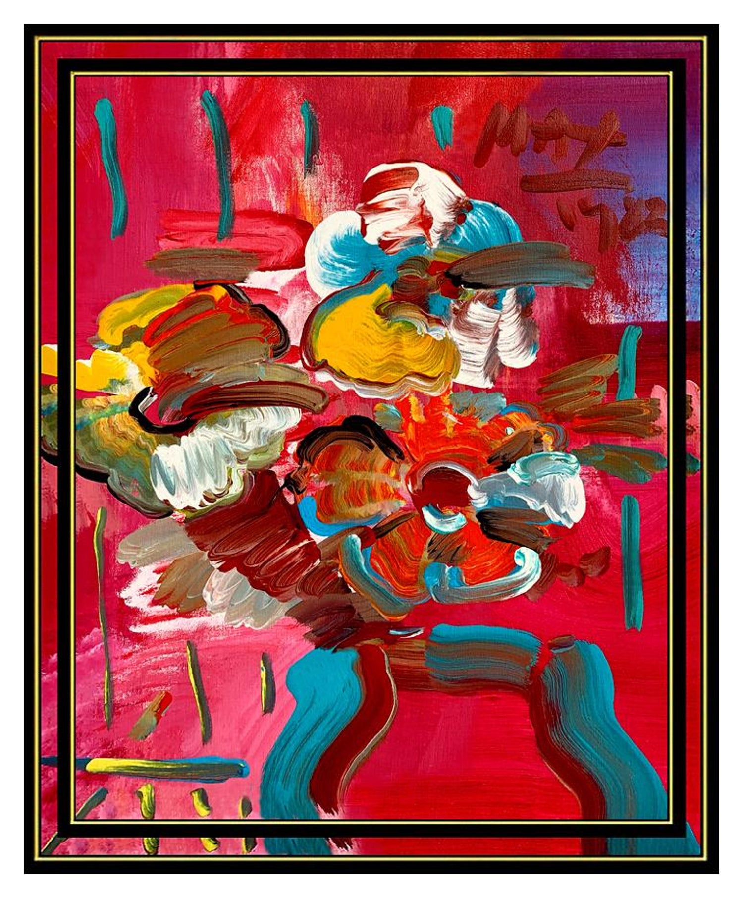 Peter Max Peter Max Acrylic Painting On Canvas All Original