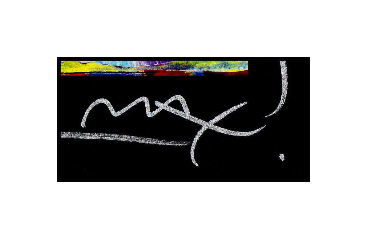 PETER MAX Acrylic Painting ORIGINAL Pop Art THE DREAMER Signed Ink Collage Rare - Black Figurative Painting by Peter Max