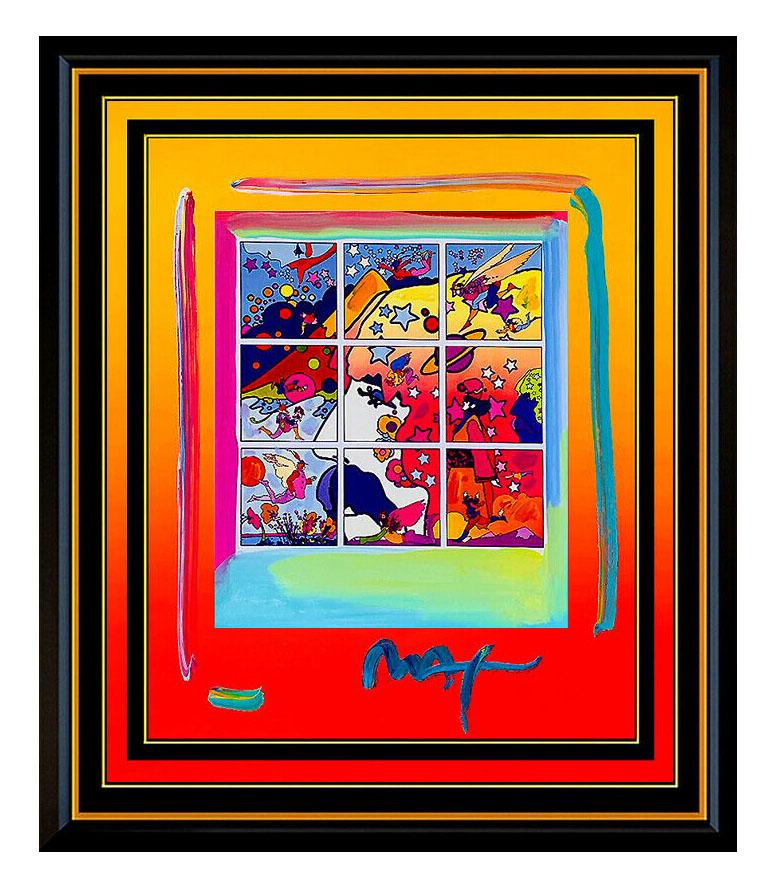 Peter Max Portrait Painting - PETER MAX Acrylic Painting ORIGINAL SEEING EVERYTHING Signed POP ART Profile