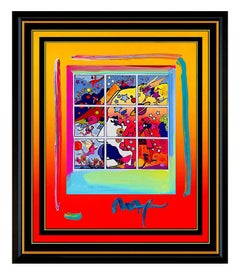PETER MAX Acrylic Painting ORIGINAL SEEING EVERYTHING Signed POP ART Profile