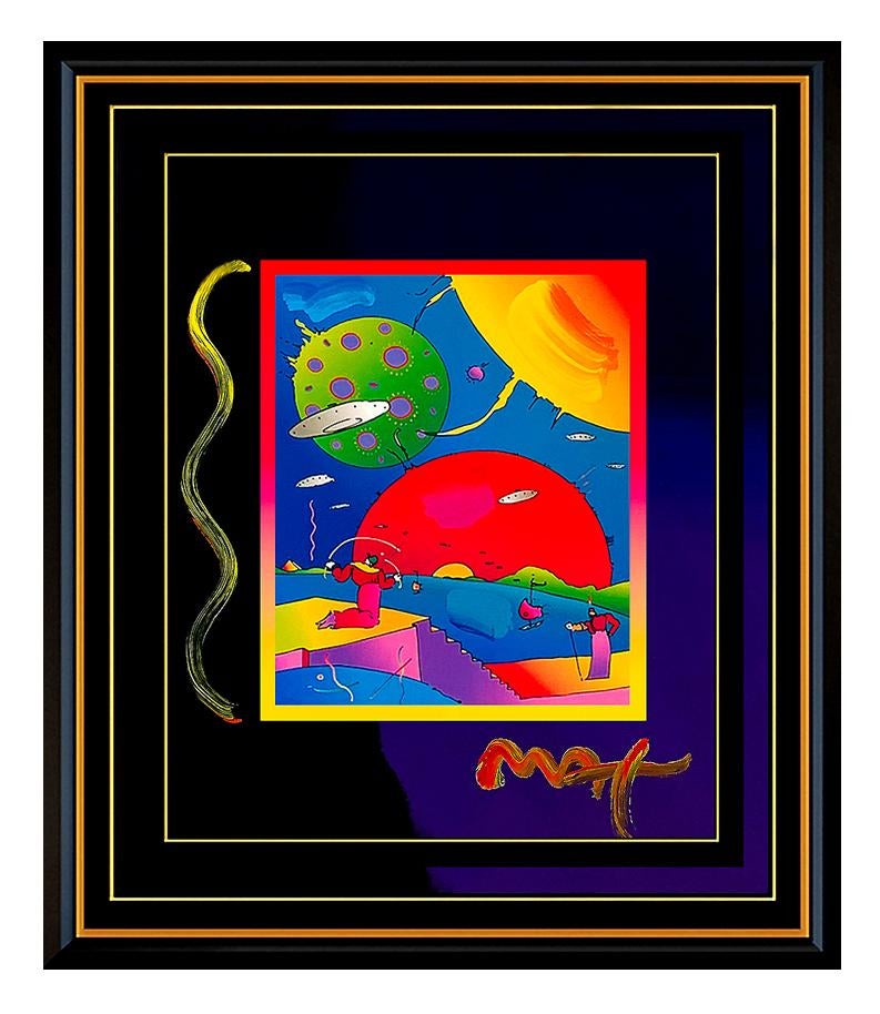 Peter Max Landscape Painting - PETER MAX Acrylic Painting ORIGINAL Signed YEAR 2250 Pop ART large retro Rare