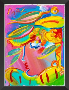 Peter Max Blushing Beauty Ver II #31 Original Mixed Media Painting 1995