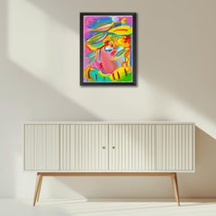 Peter Max Blushing Beauty Ver II #31 Signed Original Mixed Media Painting 1995