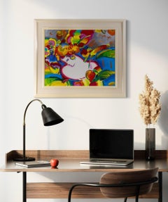 Peter Max Flower Blossoms 1994 26x30 Inch Original Painting on Canvas