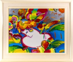 Peter Max Flower Blossoms 1994 26x30 Inch Original Painting on Canvas