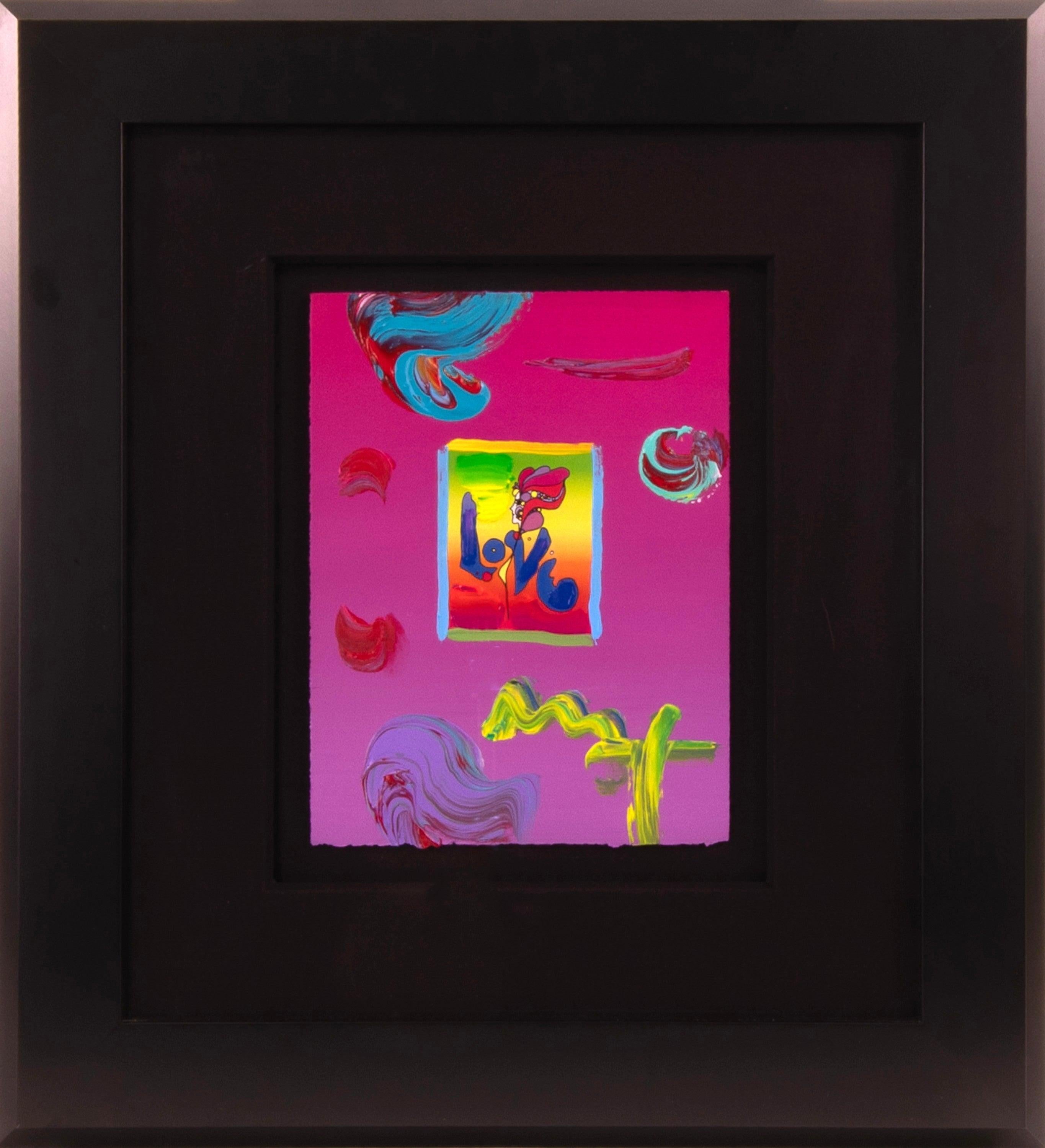 Peter Max Love Signed 2008 Mixed Media Original Painting over Lithograph