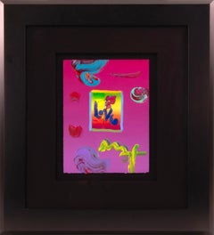 Peter Max Love Signed 2008 Mixed Media Original Painting over Lithograph