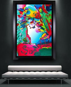 Peter Max Massive $120k+ 60"x48" Canvas Blushing Beauty Original Painting Signed