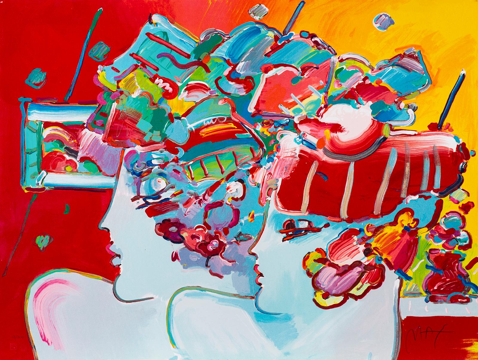 Peter Max Orig Signed Lim/ed Two Women w/Hats after the painting of 300 Sold Out For Sale 3