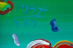 Peter Max Original Acrylic/Canvas Painting Profile & Heart II Contemporary Art