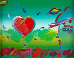 Peter Max Original Acrylic/Canvas Painting Profile & Heart II Contemporary Art