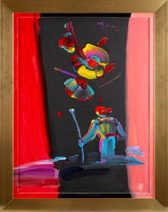 Peter Max Original Acrylic on Canvas Painting R.S. Kneeling Sage II Contemporar