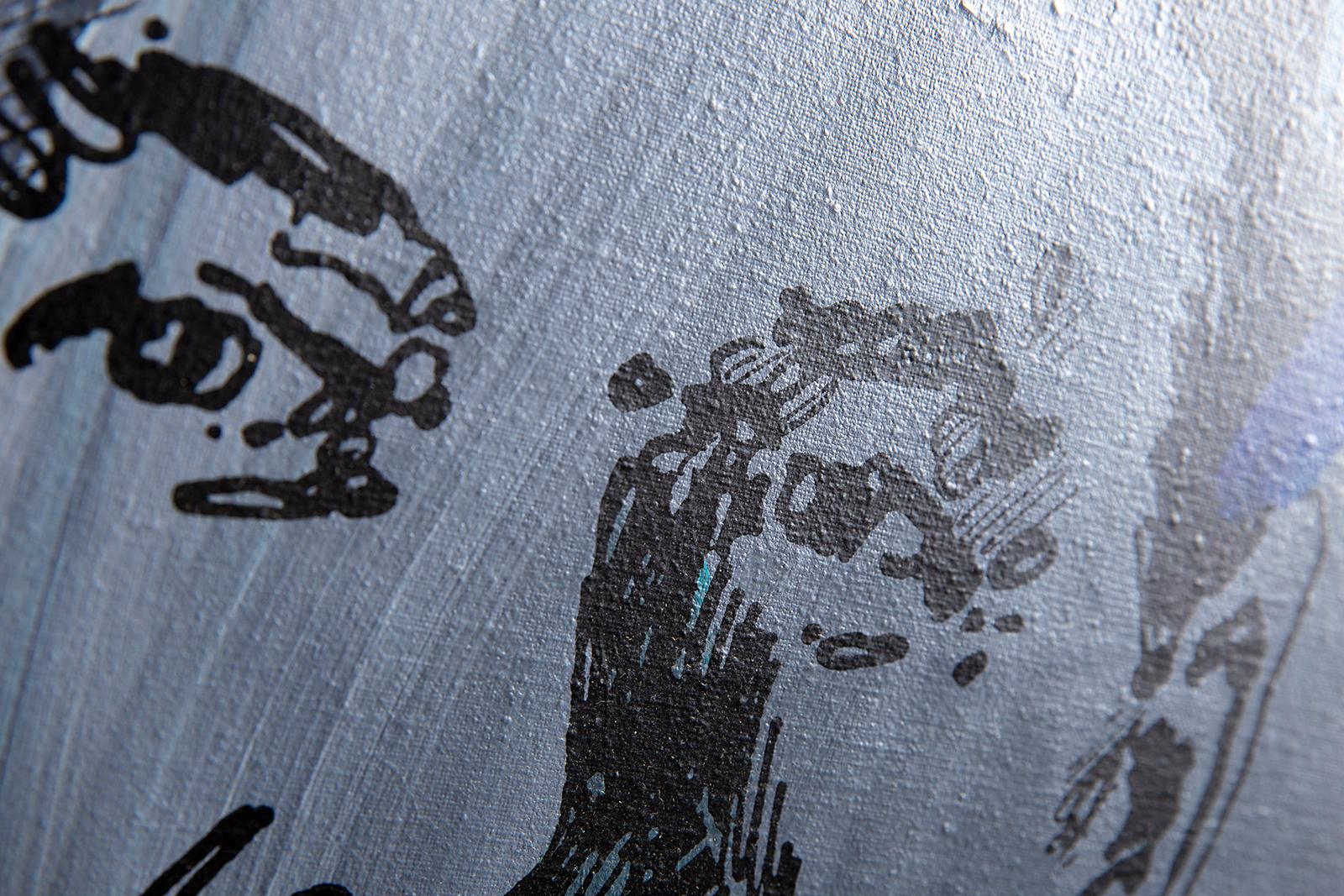 Peter Max Original Acrylic on Silkscreen on Canvas Painting Ronald Reagan Contem For Sale 3